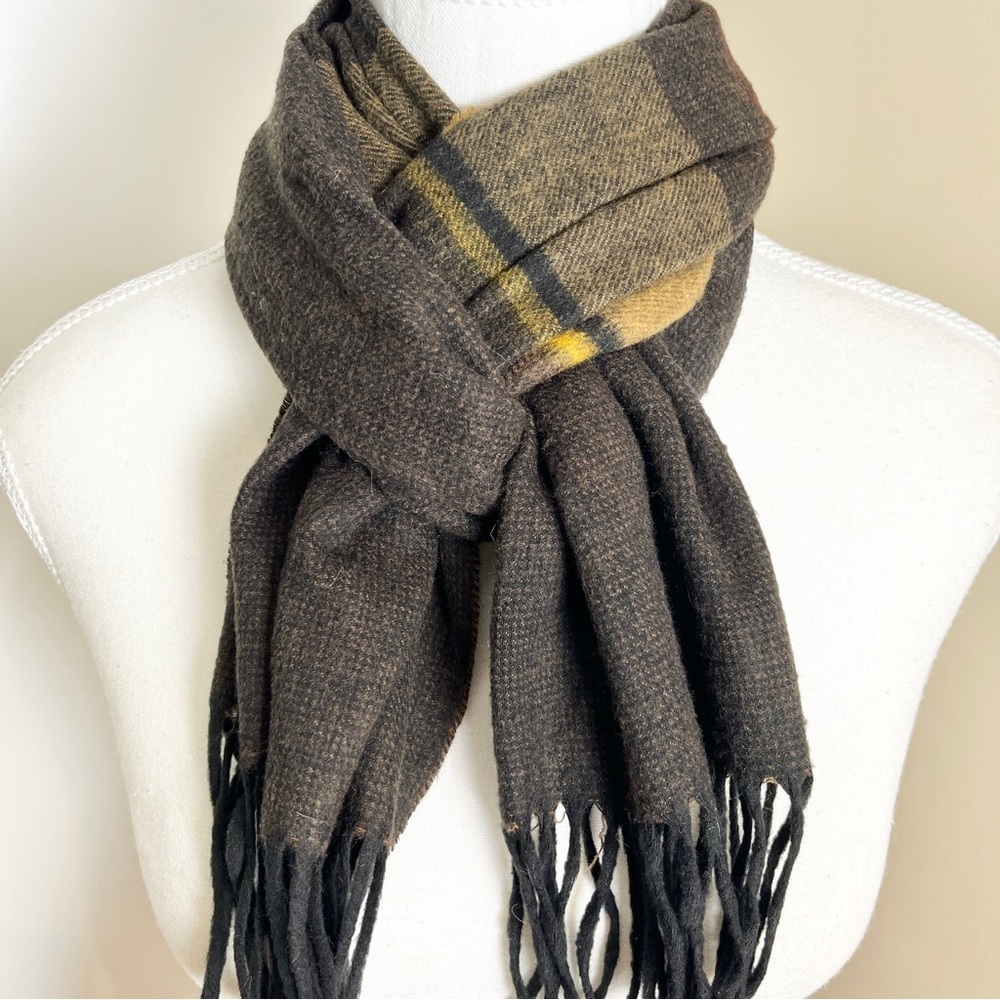Vintage Tip Top 60s/70s West Germany Striped Scarf Brown Gold Red Retro Academia
